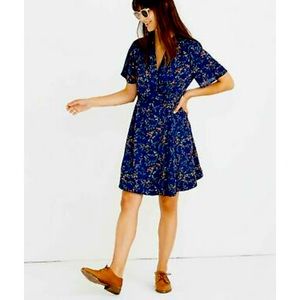 Madewell Amaranth Wrap Dress in Moonless Floral